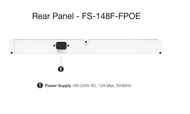 Mặt sau Fortinet FortiSwitch 148F-FPOE (FS-148F-FPOE)