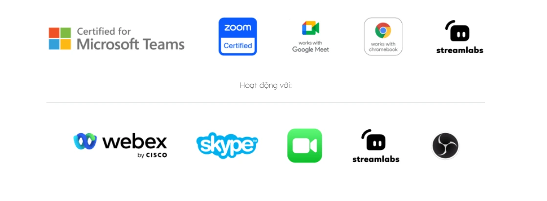 Nền tảng Webcam Logitech MX Brio UHD 4K tương thích