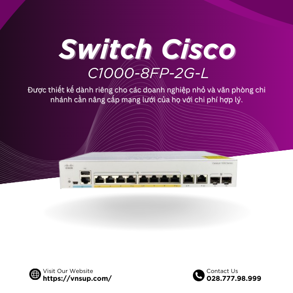 Switch Cisco C1000-8FP-2G-L