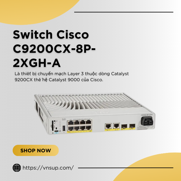 Switch Cisco C9200CX-8P-2XGH-A