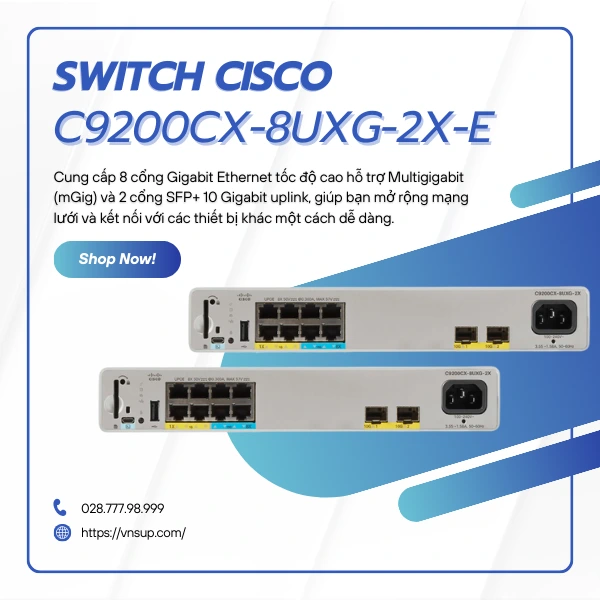 Switch Cisco C9200CX-8UXG-2X-E
