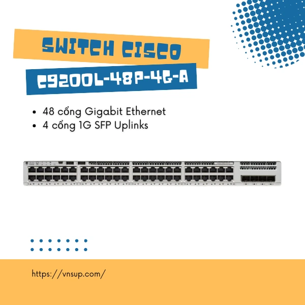 Switch Cisco C9200L-48P-4G-A