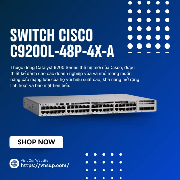 Switch Cisco C9200L-48P-4X-A
