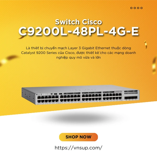 Switch Cisco C9200L-48PL-4G-E