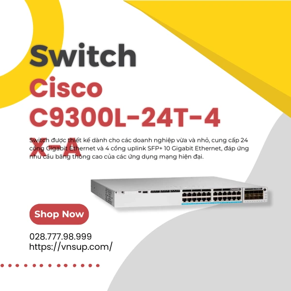 Switch Cisco C9300L-24T-4X-A
