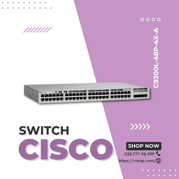 Switch Cisco C9300L-48P-4X-A