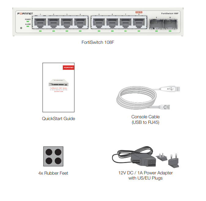 Trong hộp Fortinet FortiSwitch 108F