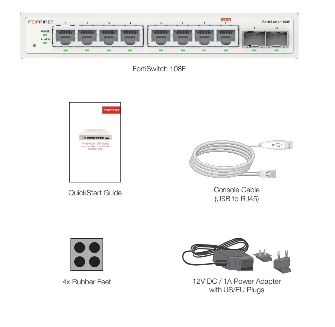 Trong hộp Fortinet FortiSwitch 108F