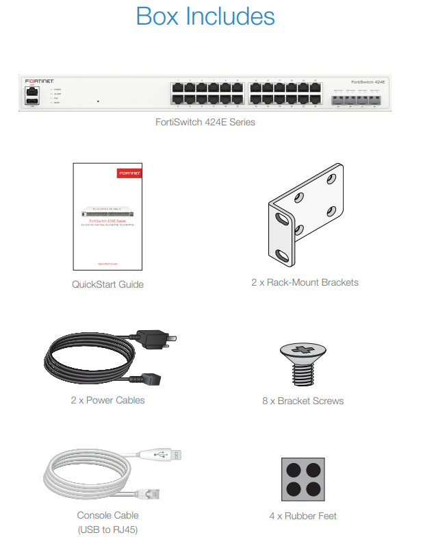 Trong hộp Fortinet FortiSwitch 424E-FIBER