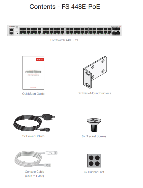 Trong hộp Fortinet FortiSwitch 448E-POE