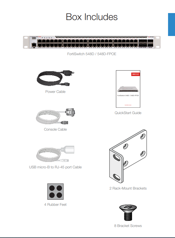 Trong hộp Fortinet FortiSwitch 548D (FS-548D)