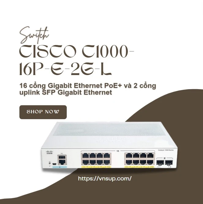 Switch Cisco C1000-16P-E-2G-L