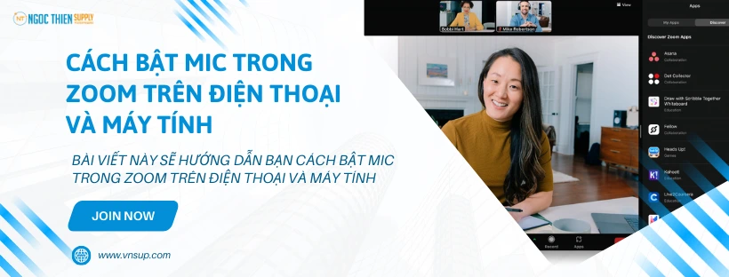 Cách bật mic trong Zoom trên điện thoại và máy tính