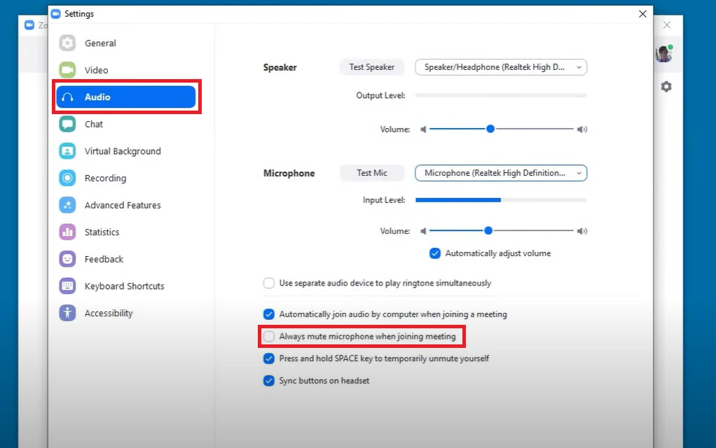 Cách bật mic trong Zoom trên máy tính trước khi vào phòng họp 01