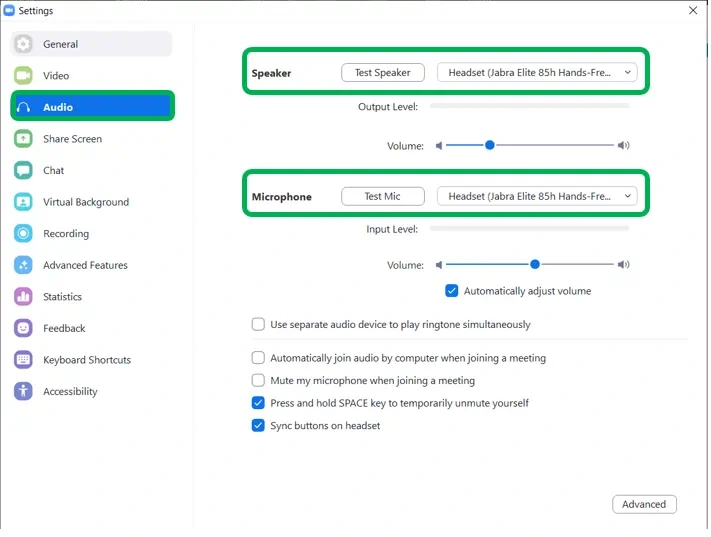 Cách kết nối tai nghe có dây với zoom trên máy tính 03