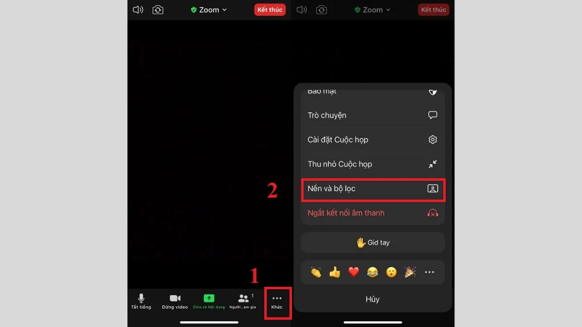 Chọn hình nền ảo trên Zoom trên điện thoại iOS