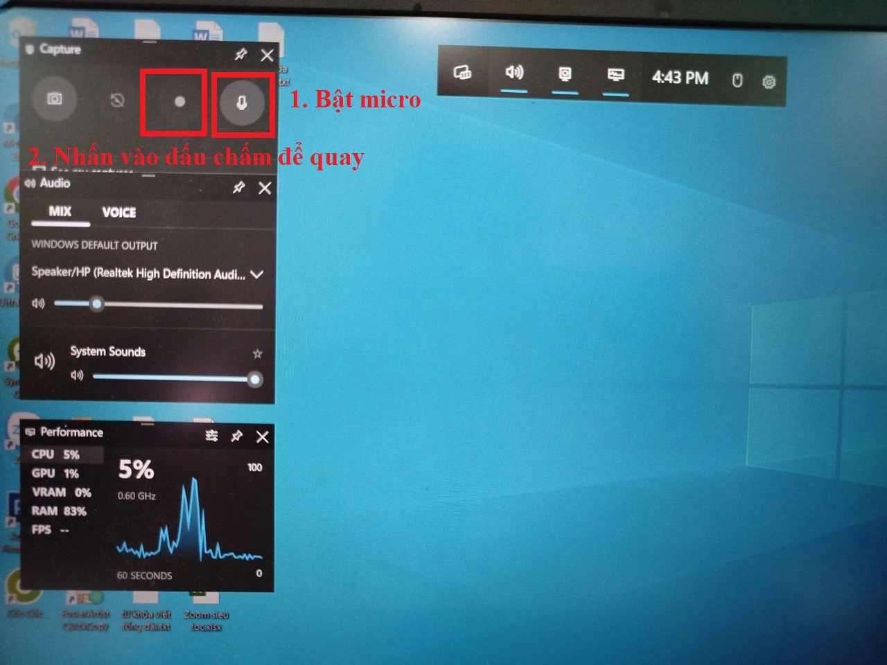 Cách record trên Zoom không phải host trên máy tính bằng trình ghi màn hình hệ thống Windows 