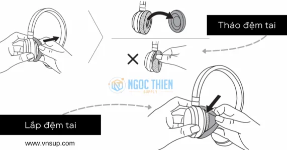 Cách tháo - lắp đệm tai