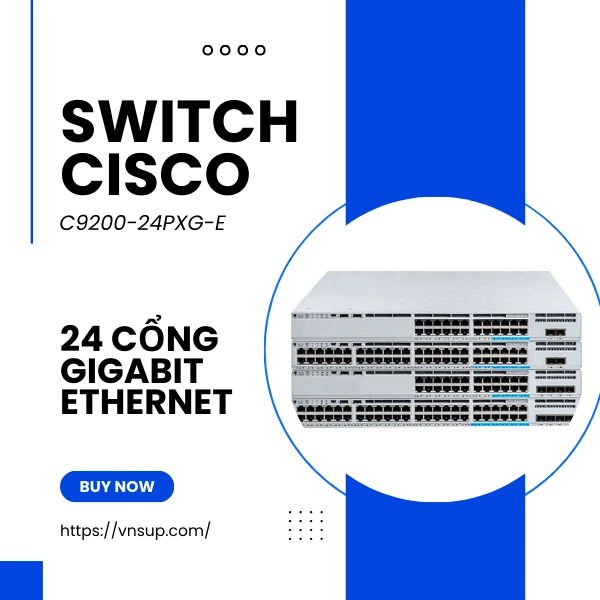 Switch 24 cổng Cisco C9200-24PXG-E