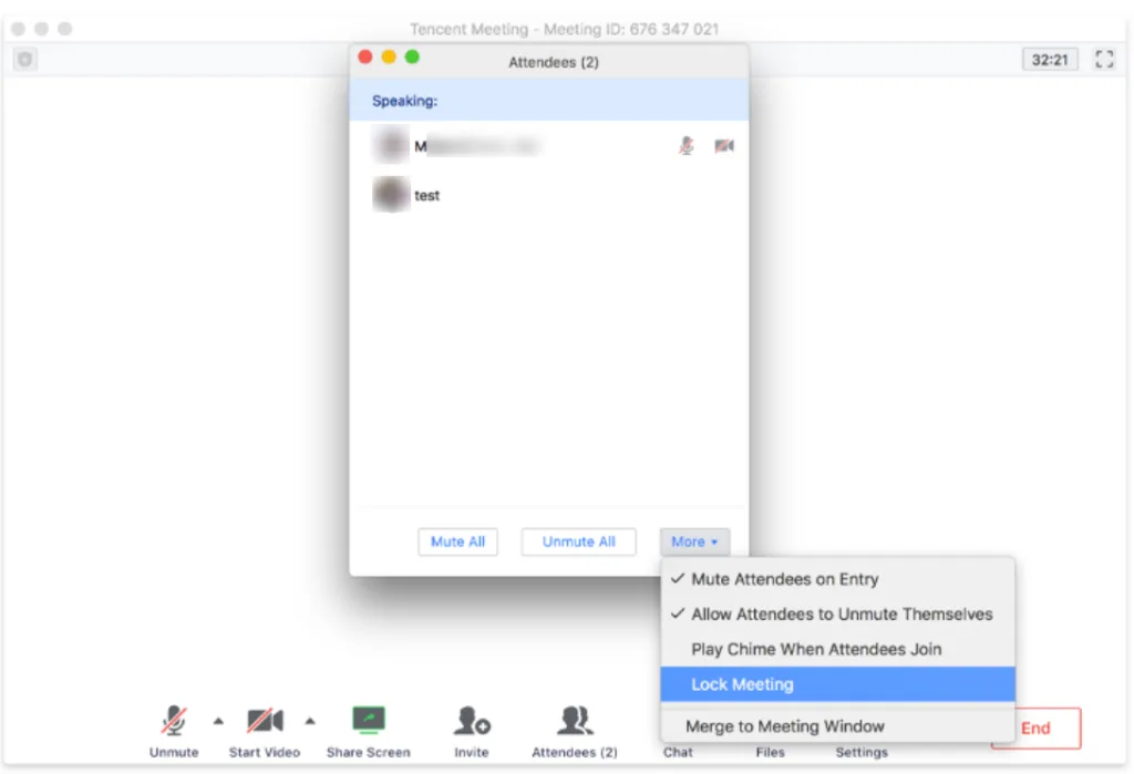 Giao diện một cuộc họp trên VOOV Meeting