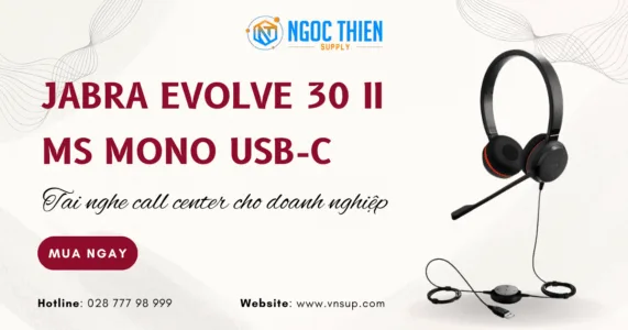 Jabra Evolve 30 II Ms Mono USB-C - Tai nghe call center cho doanh nghiệp