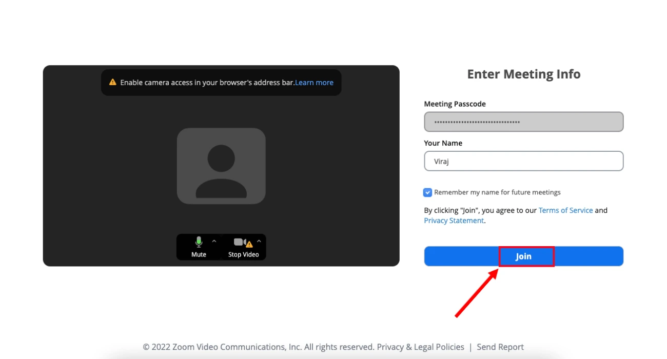 Sử dụng liên kết cuộc họp Zoom để tham gia cuộc họp Zoom không cần tài khoản 03