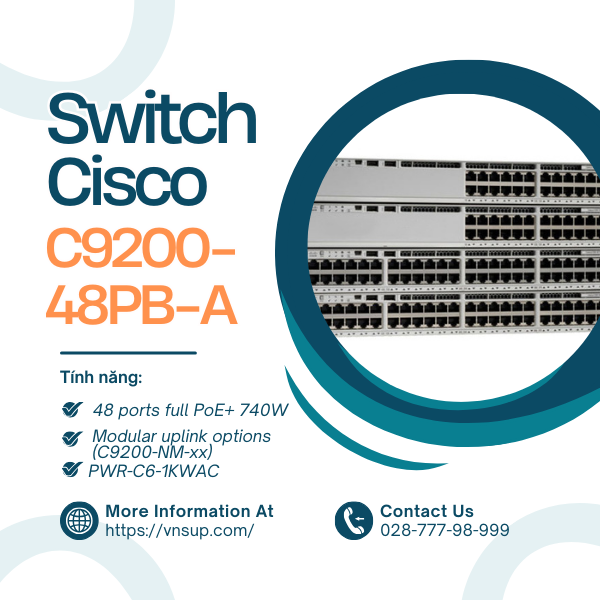 Switch 48 cổng Cisco C9200-48PB-A