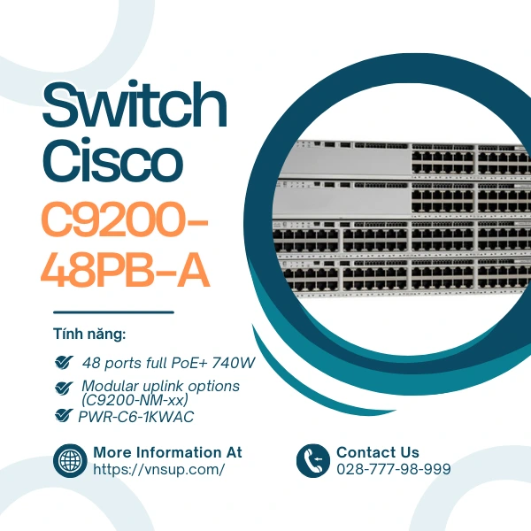 Switch 48 cổng Cisco C9200-48PB-A