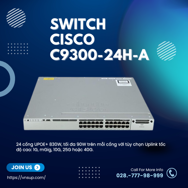 Switch Cisco C9300-24H-A