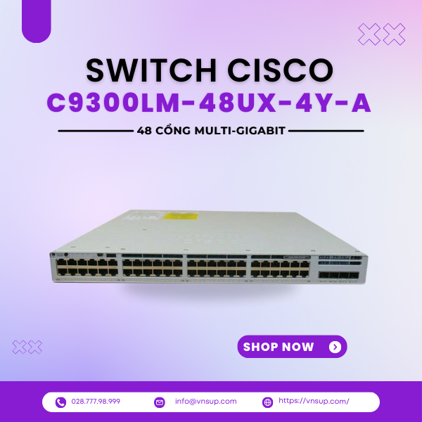 Switch Cisco C9300LM-48UX-4Y-A