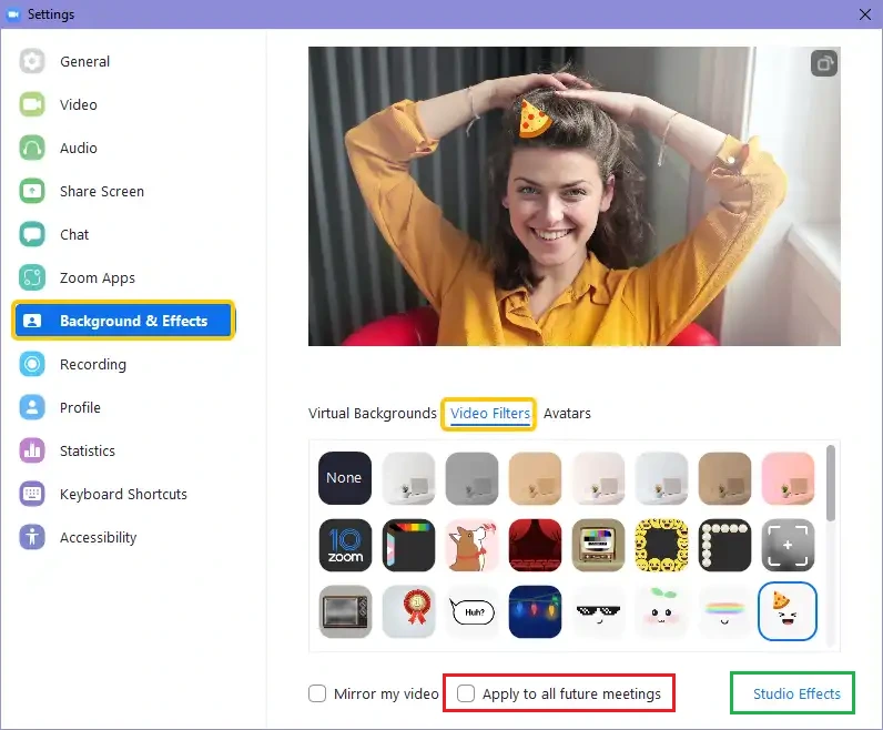 Bật filter cho zoom trên máy tính trước khi vào cuộc họp Zoom Meetings 01