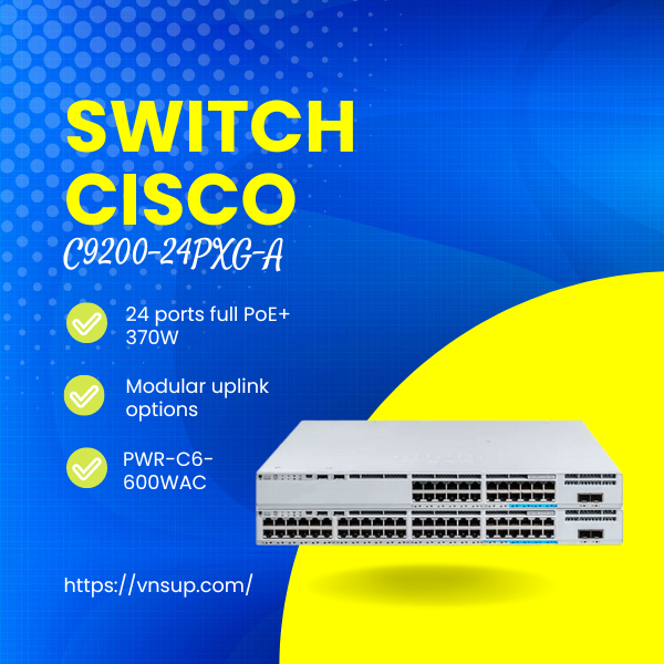 Thiết bị chuyển mạch Switch Cisco C9200-24PXG-A