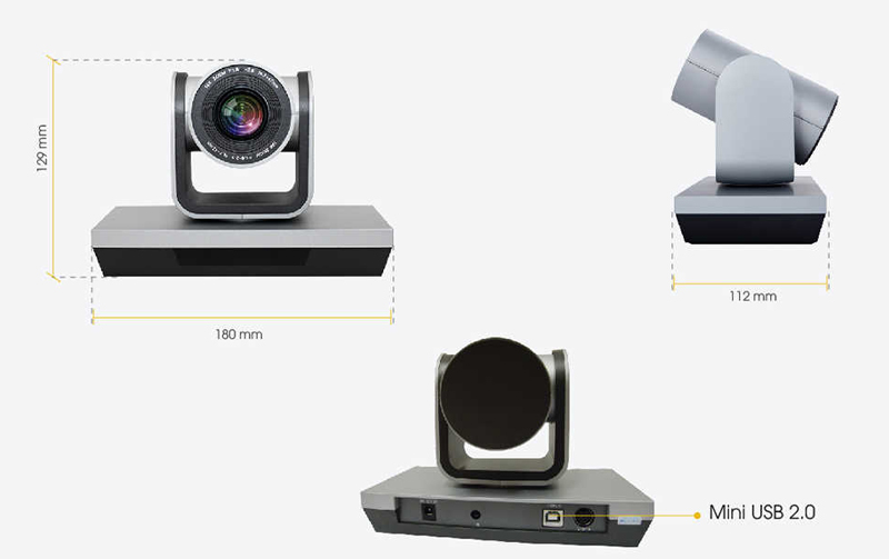 Các mặt của camera hội nghị Oneking H1-SAM và kích thước camera