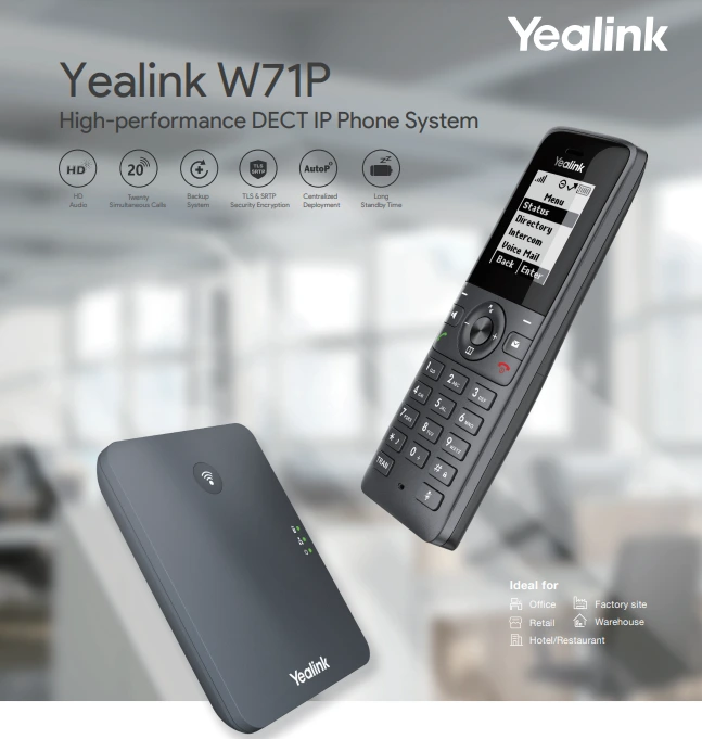 Hệ thống điện thoại IP Phone DECT Yealink W71P