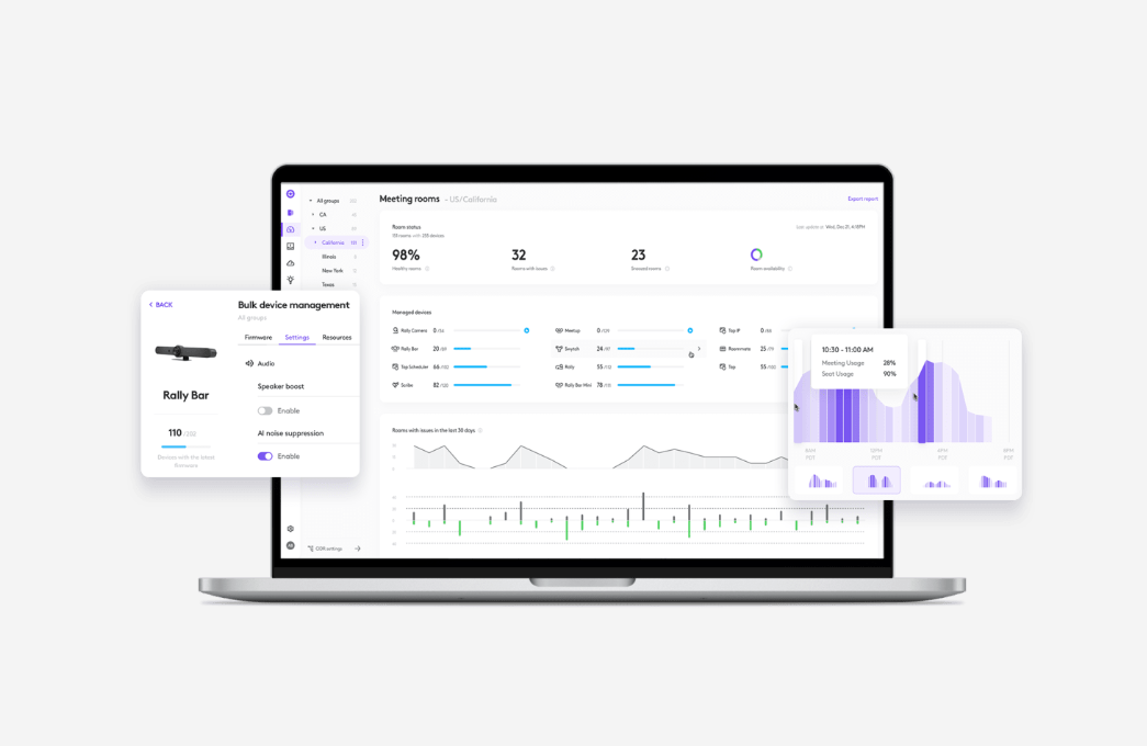 CollabOS tích hợp với Sync để quản lý các thiết bị và giải pháp phòng sử dụng CollabOS trên quy mô lớn đơn giản hơn