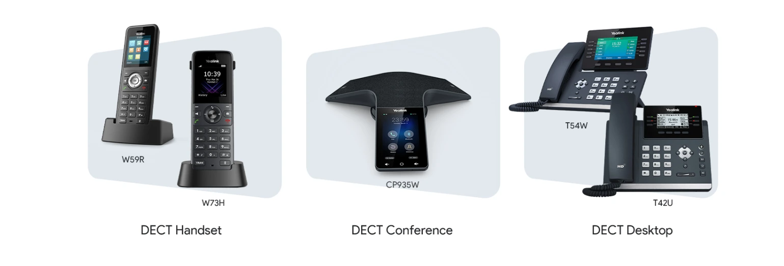 Hệ thống điện thoại IP DECT Yealink W74P tương thích với toàn bộ các thiết bị đầu cuối DECT của Yealink