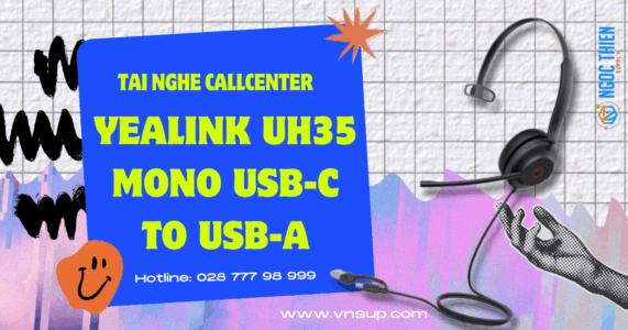 Yealink UH35 Mono USB-C to USB-A - Tai nghe callcenter 2025 Yealink UH35 Mono USB-C to USB-A – Tai nghe callcenter