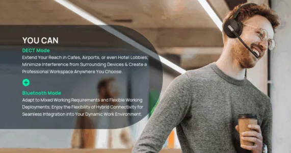 Yealink WH64 Hybrid Dual UC khi di chuyển