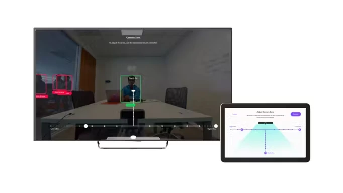 Dùng màn hình cảm ứng để điều chỉnh camera zone