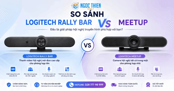 So sánh Logitech Rally Bar vs MeetUp chi tiết