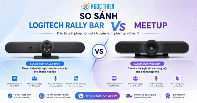 So sánh Logitech Rally Bar vs MeetUp chi tiết