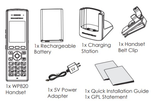 nội dung gói của Grandstream wp820