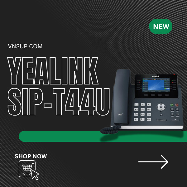 yealink sip t44u hỗ trợ tối đa 12 tài khoản SIP kết nối wifi và bluetooth dễ dàng mà không cần cáp mạng