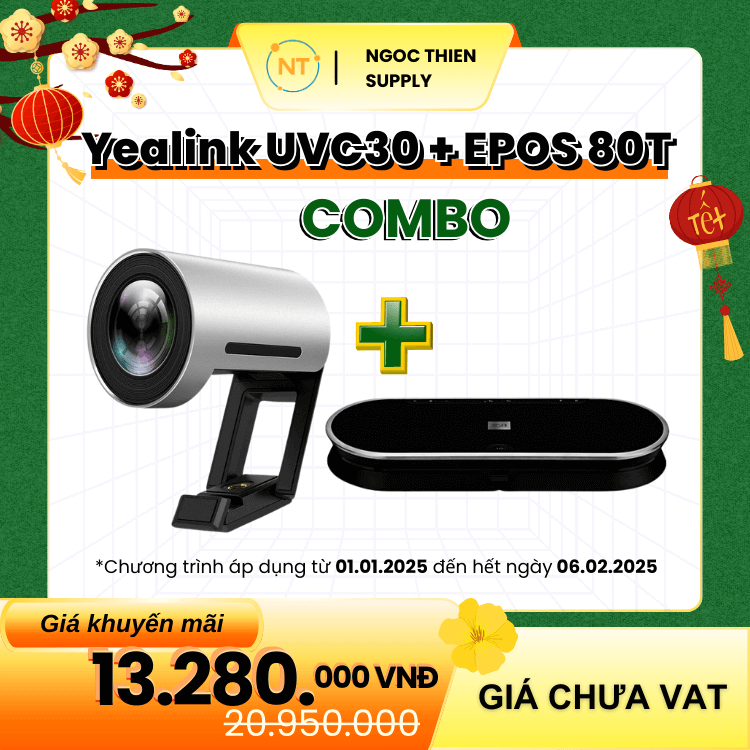 Bộ thiết bị họp trực tuyến Yealink UVC30 + Epos 80t