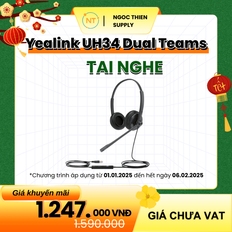 Tai nghe call center Yealink UH34 dual teams