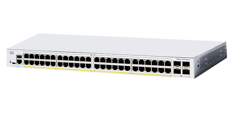 Switch Cisco C1200-48T-4X 2025 Cisco C1200-48T-4X-EU với 48 cổng GE, 4 cổng Uplinks 10G SFP+ và có 1 quạt