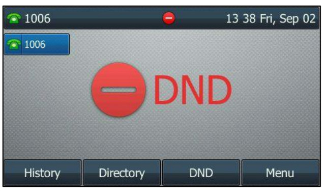 Điện thoại Yealink hiển thị DND