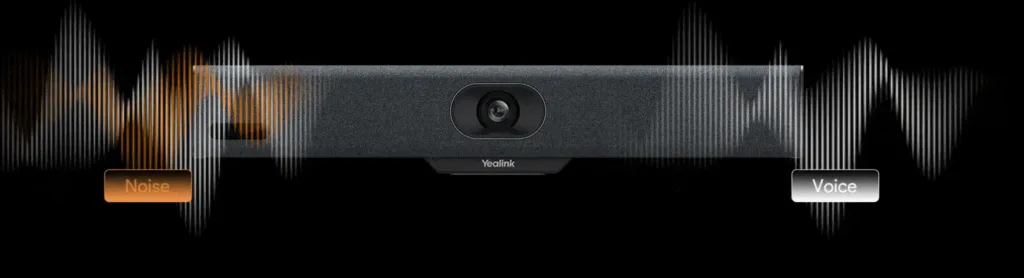 Âm thanh khi được thu và phát ra bởi Yealink Meeting bar 10 rất rõ ràng và hầu như đã loại bỏ hết tiếng ồn
