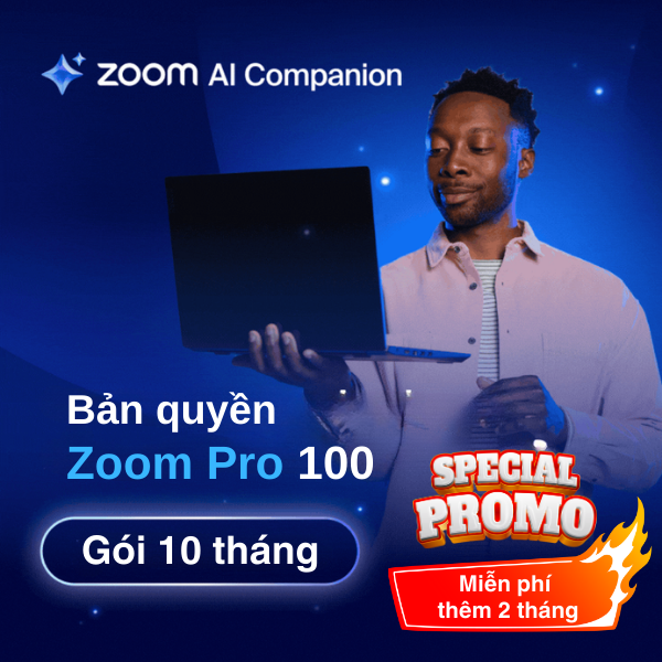 Bản quyền Zoom Pro 100 người 10 tháng
