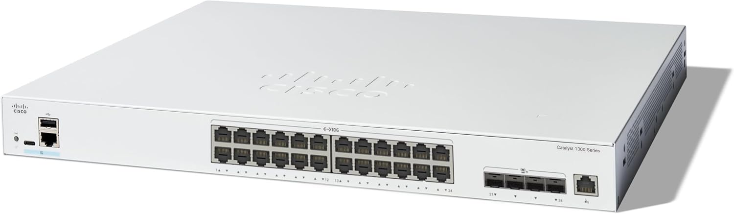Switch Cisco C1300-24XT 2025 Cisco 1300-24XT với 20 cổng 10GE Copper, 4x10GE SFP+